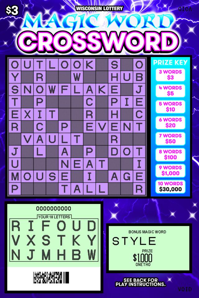 Magic Word Crossword (2089) Wisconsin Lottery